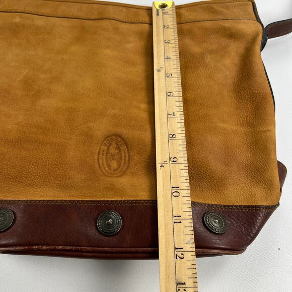 Fossil Camel Brown Nubuck Leather Crossbody Bucket Handbag Purse Clean Interior - Picture 15 of 16